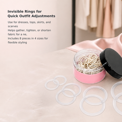8-Piece Clothing Cinch Rings and Shirt Clips Set