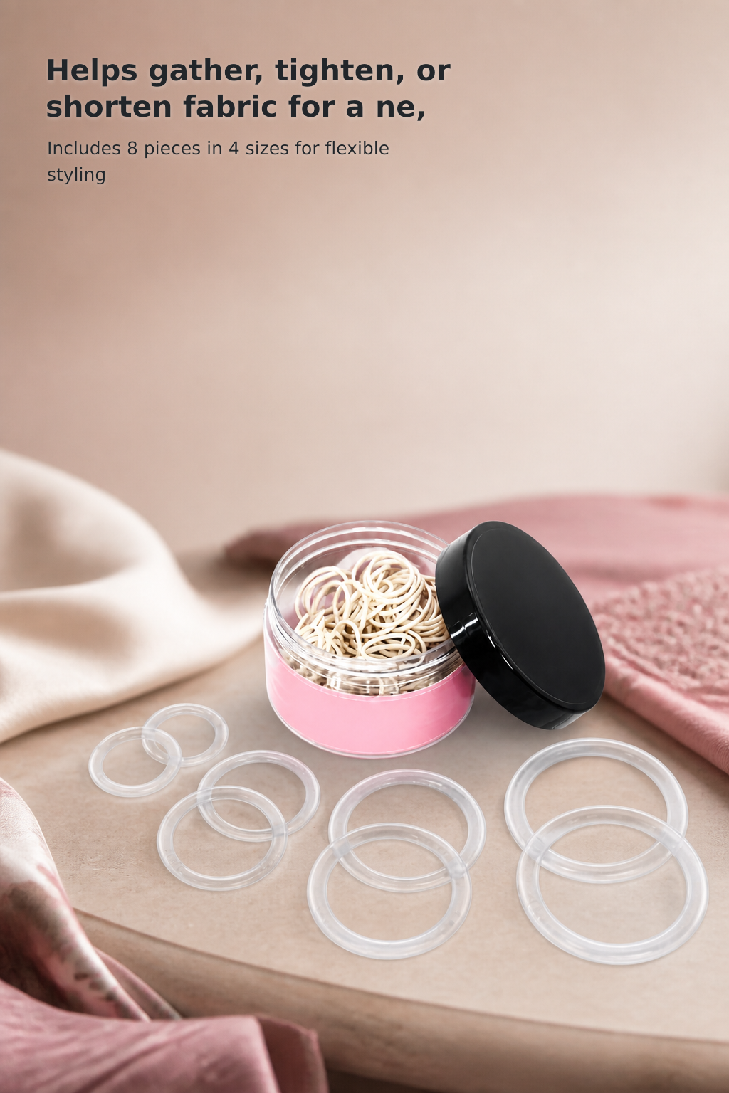 8-Piece Clothing Cinch Rings and Shirt Clips Set